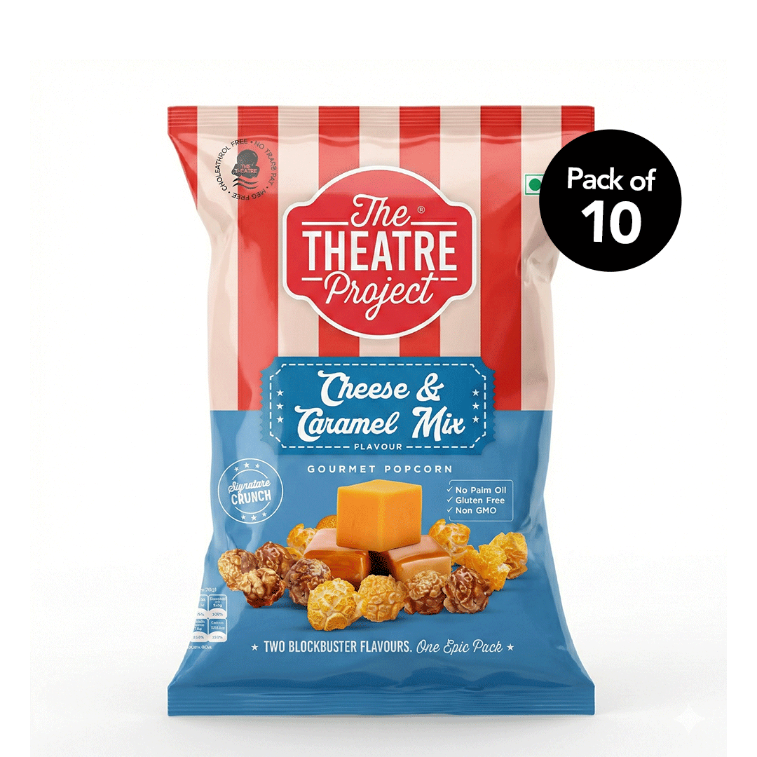 Cheese & Caramel Gourmet Popcorn | Pack of 10 x 60g The Theatre Project