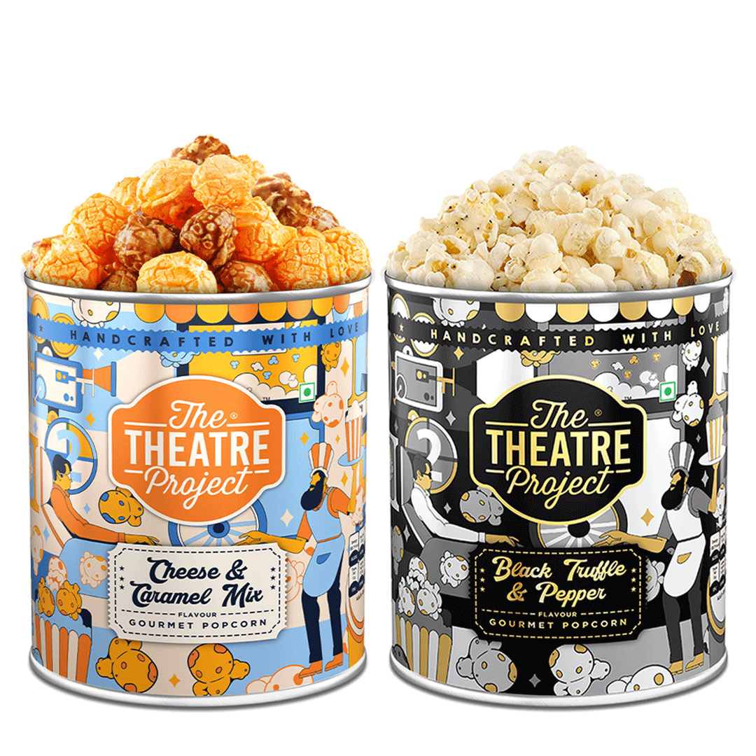 Gourmet Popcorn Tin Combo Cheese & Truffle | 117g – The Theatre