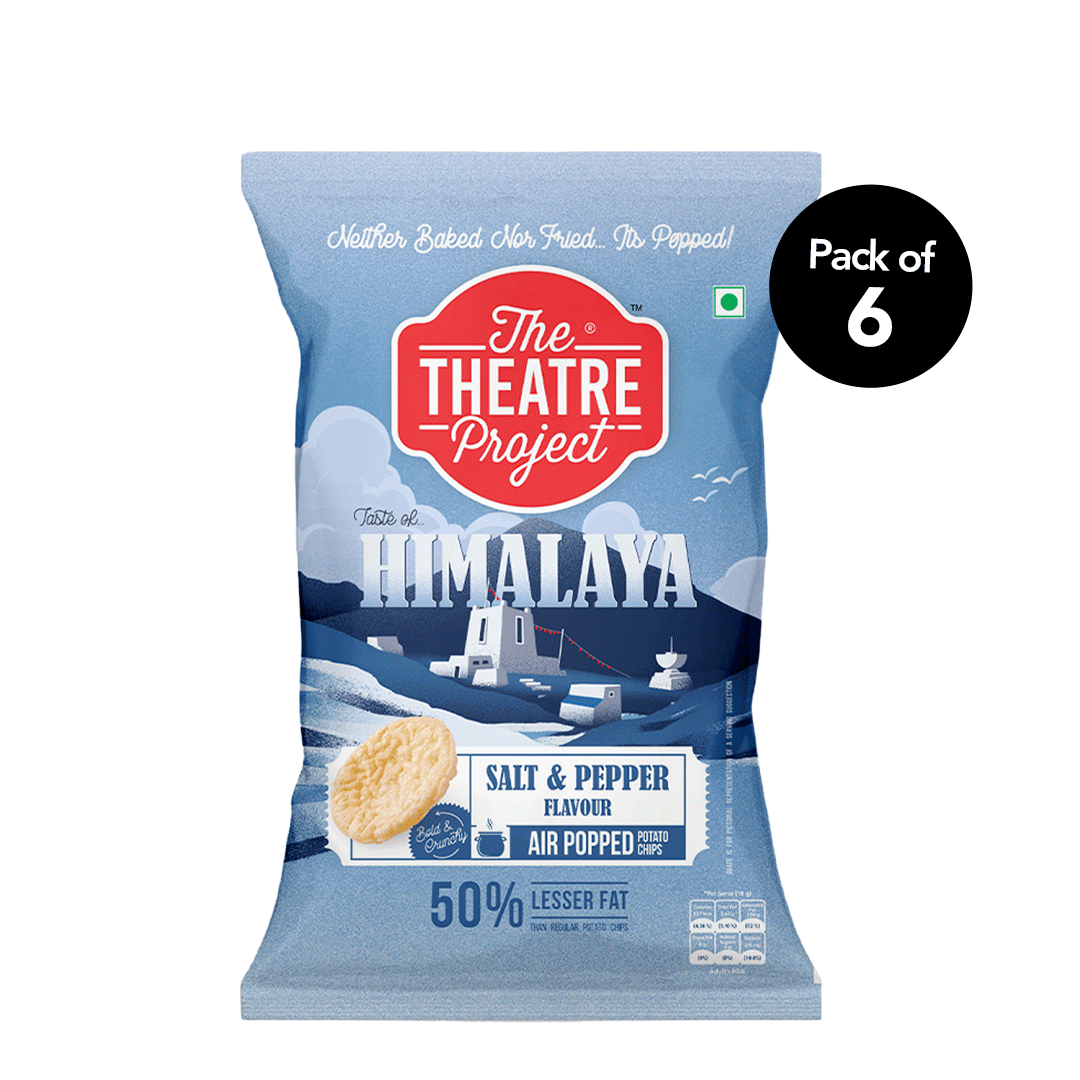 Salt & Pepper Air Popped Chips | Pack of 6 x 55g Pack of 6
