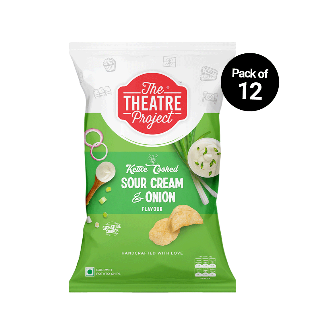 Sour Cream & Onion Kettle Cooked Chips | Pack of 12 x 42g Pack of 12