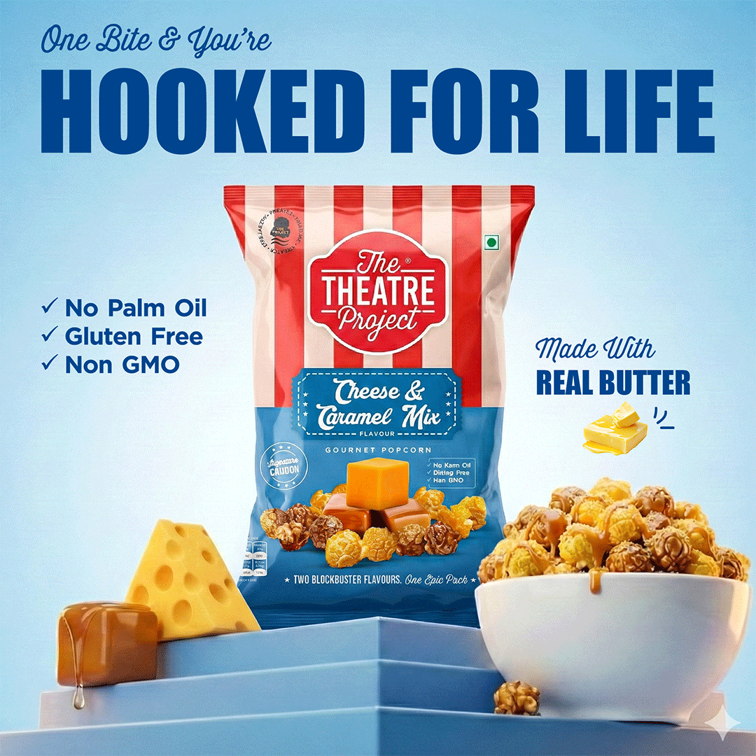 Cheese & Caramel Gourmet Popcorn | Pack of 12 x 32g The Theatre Project