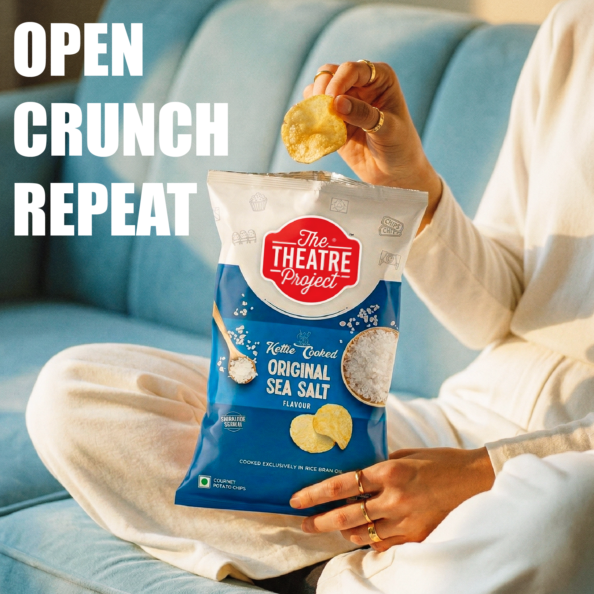 Original Sea Salt Kettle Cooked Chips | Pack of 6 x 93g Pack of 6