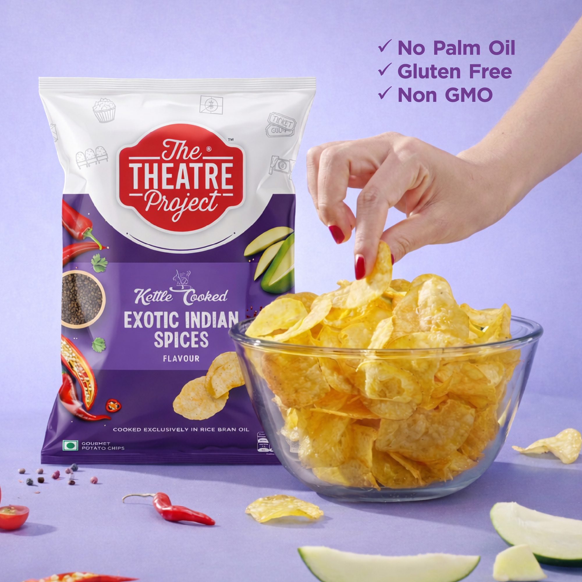 Exotic Indian Spices Kettle Cooked Chips| 72g | Rs 60 Pack of 1