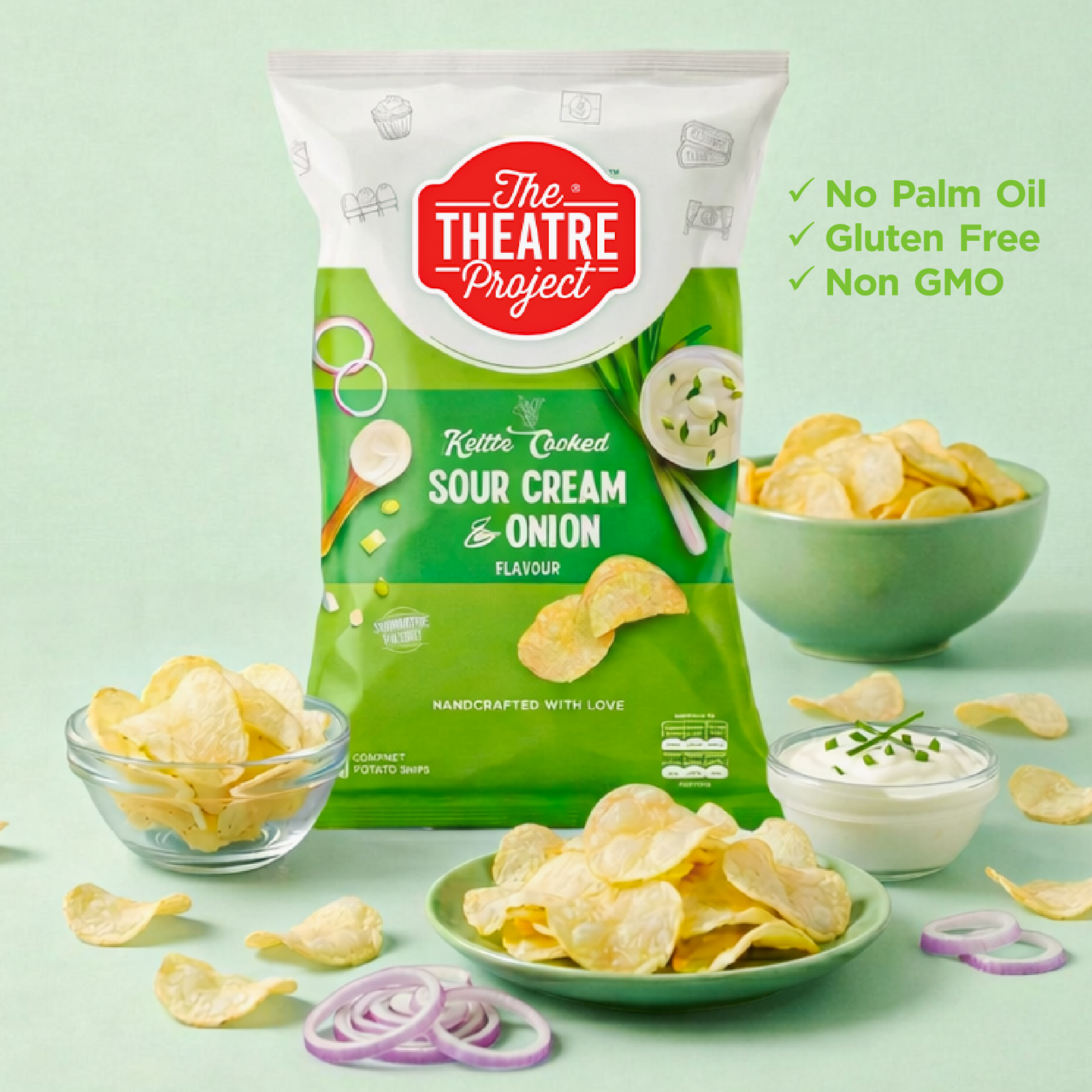 Sour Cream & Onion Kettle Cooked Chips | Pack of 12 x 42g Pack of 12
