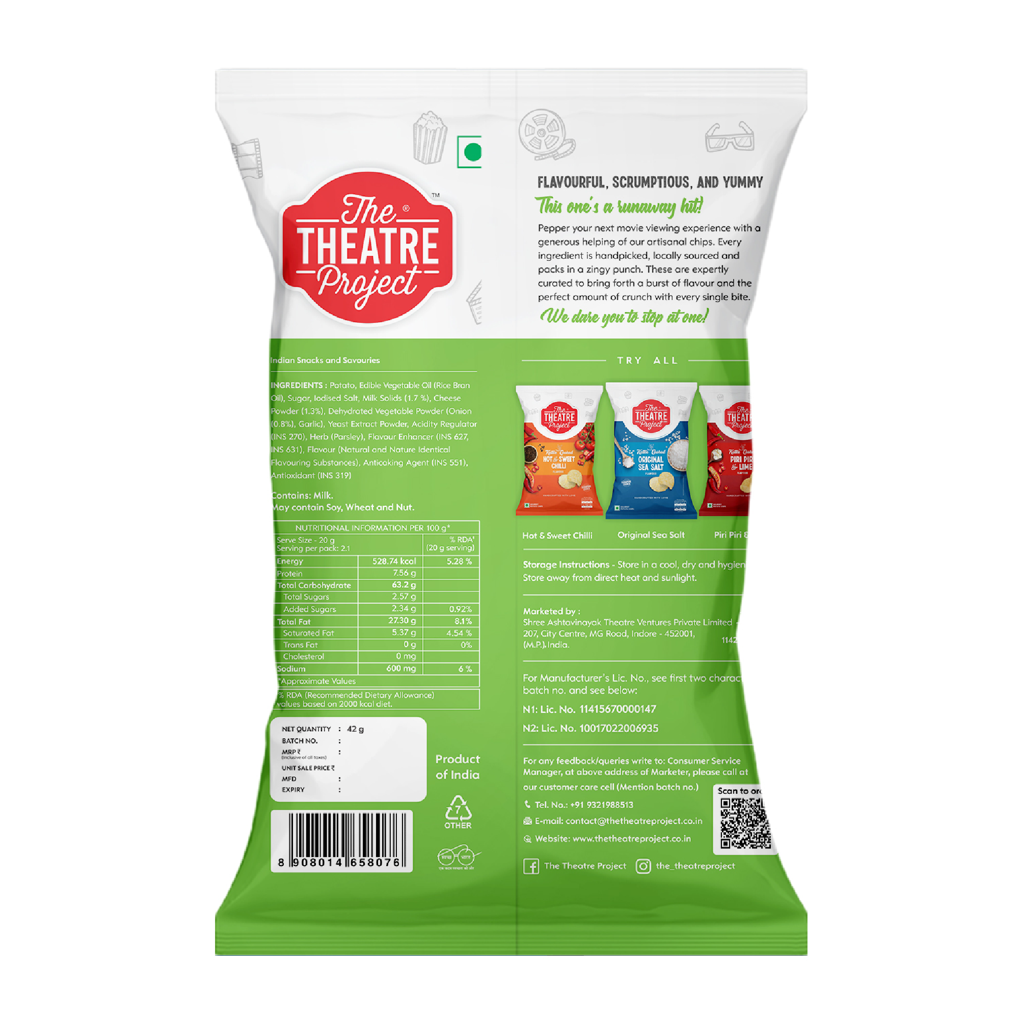 Sour Cream & Onion Kettle Cooked Chips | Pack of 12 x 42g Pack of 12