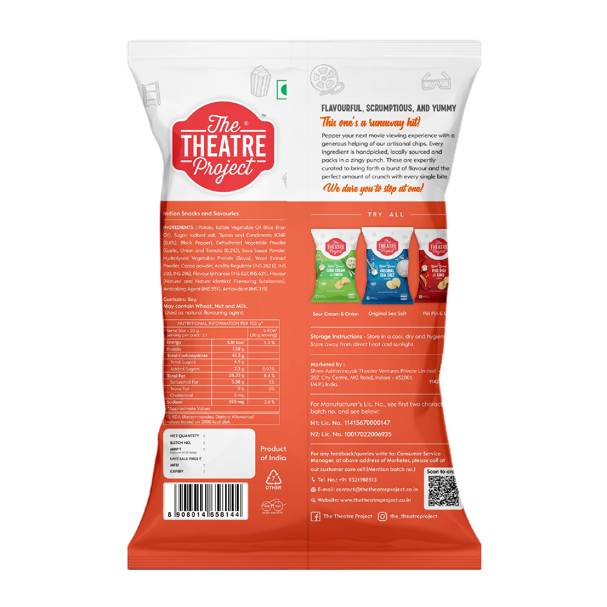 Hot & Sweet Chilli Kettle Cooked Chips | 72g | Rs 60 Pack of 1