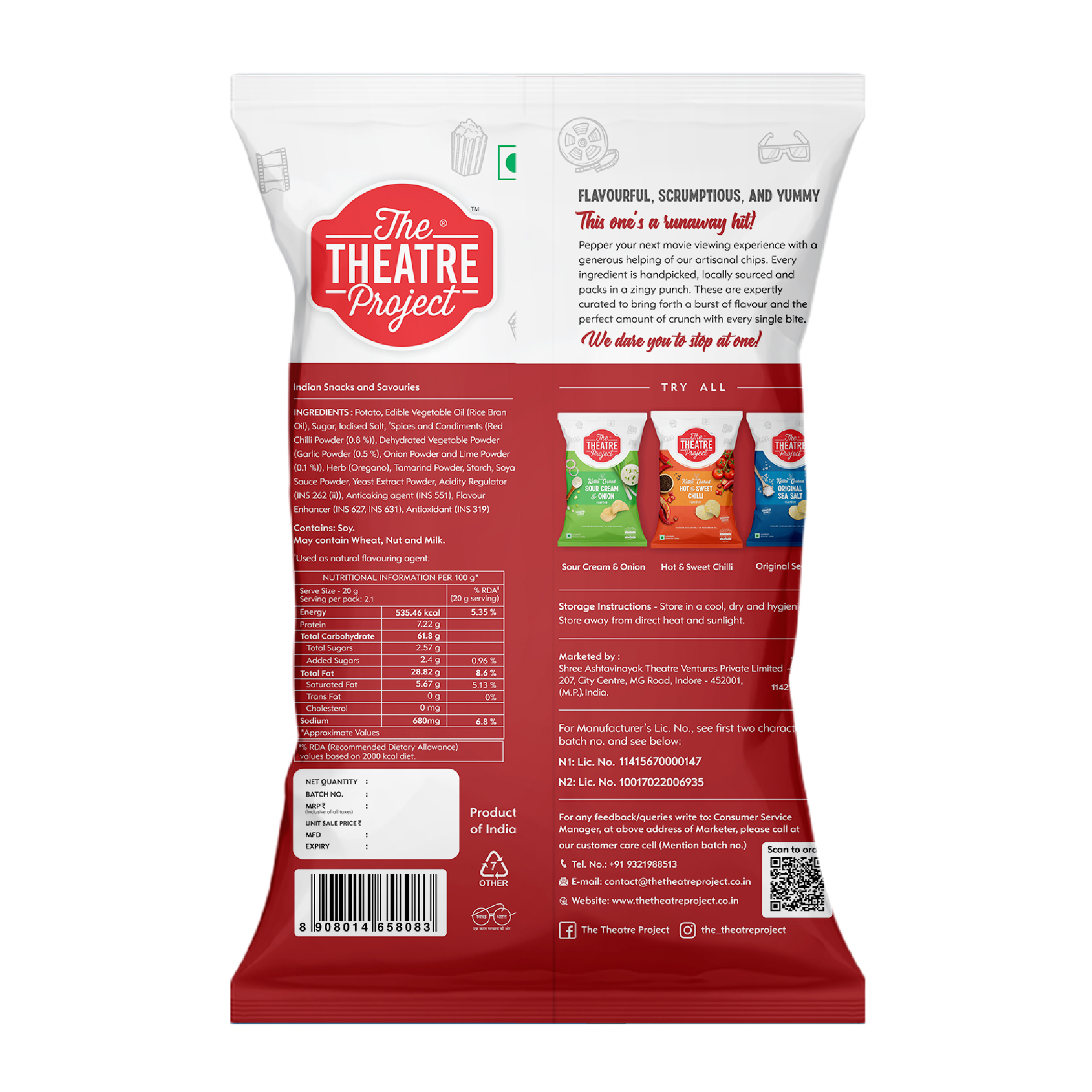Piri Piri & Lime Kettle Cooked Chips | 72g | Rs 60 Pack of 1