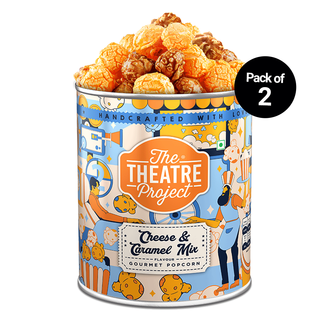 Cheese & Caramel Gourmet Popcorn Tin | Pack of 2 x 75g Pack of 2
