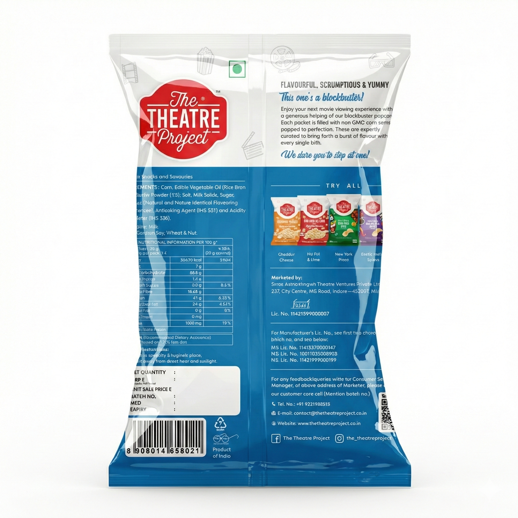 Movie Theatre Butter Gourmet Popcorn | Pack of 12 x 27g Pack of 12