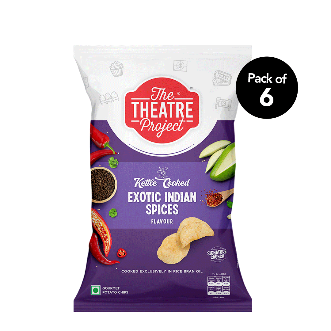 Exotic Indian Spices Kettle Cooked Chips | Pack of 6 x 93g Pack of 6