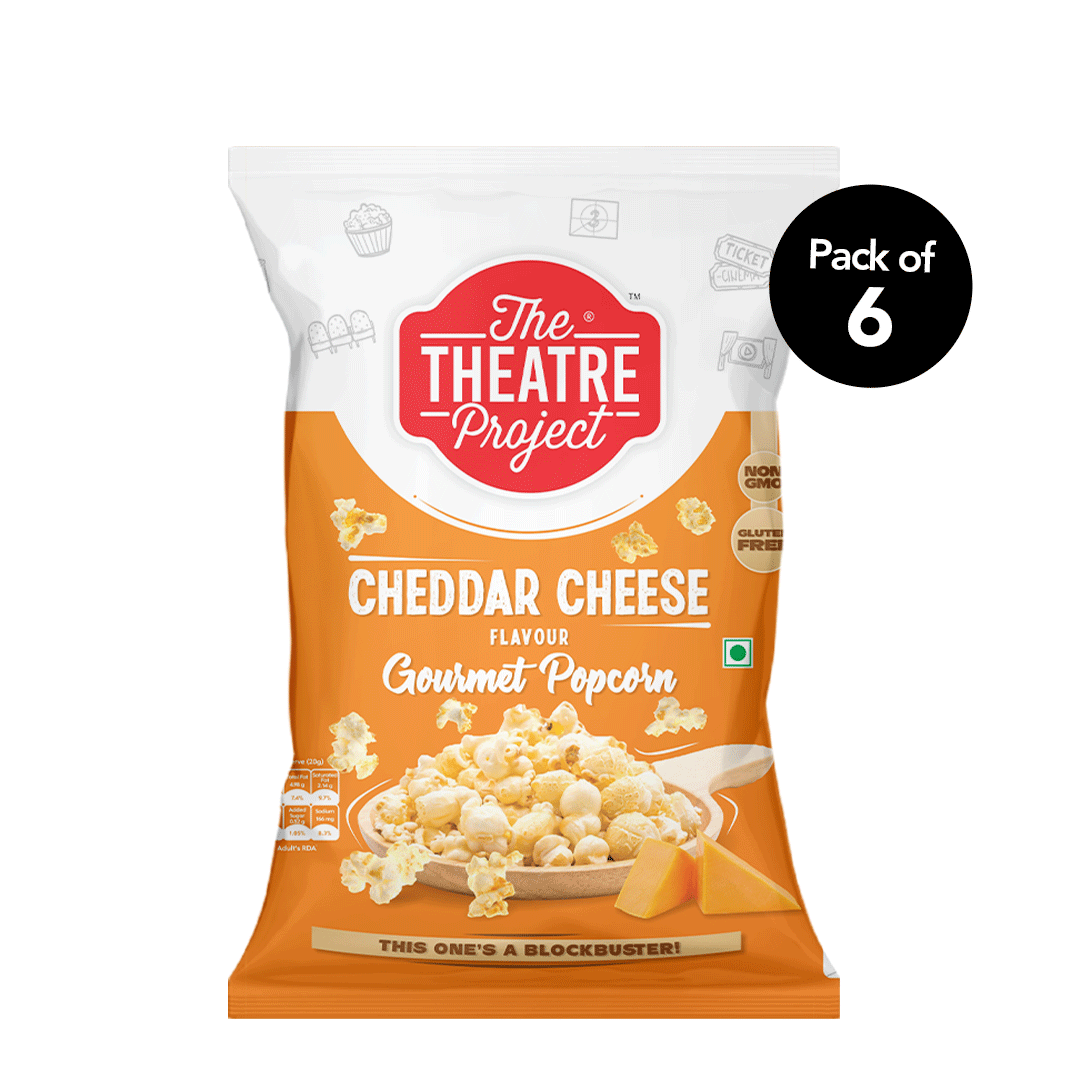 Cheddar Cheese Gourmet Popcorn | Pack of 6 x 60g Pack of 6